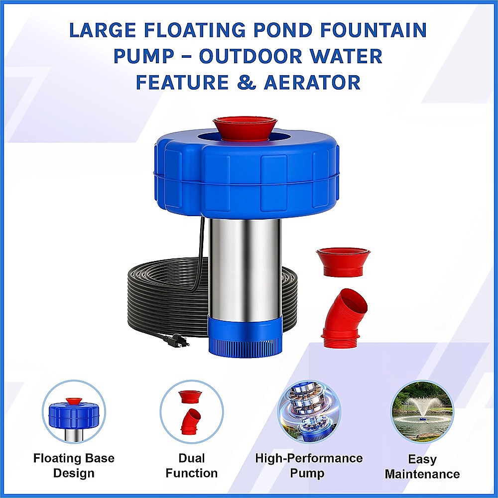Large Floating Pond Fountain Pump – Outdoor Water Feature & Aerator