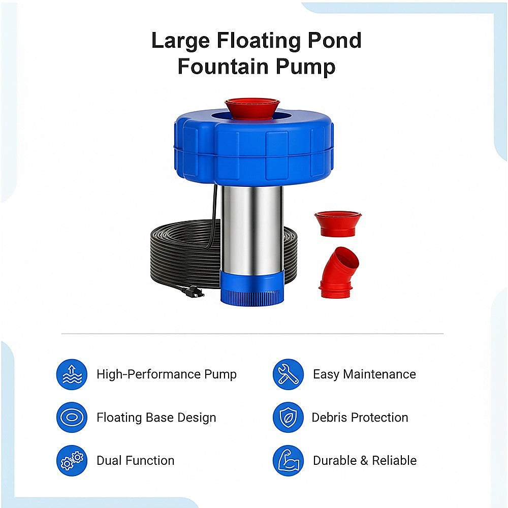 Large Floating Pond Fountain Pump – Outdoor Water Feature & Aerator