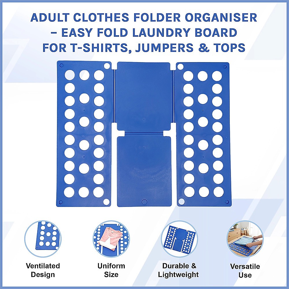 Adult Clothes Folder Organiser – Easy Fold Laundry Board for T-Shirts, Jumpers & Tops