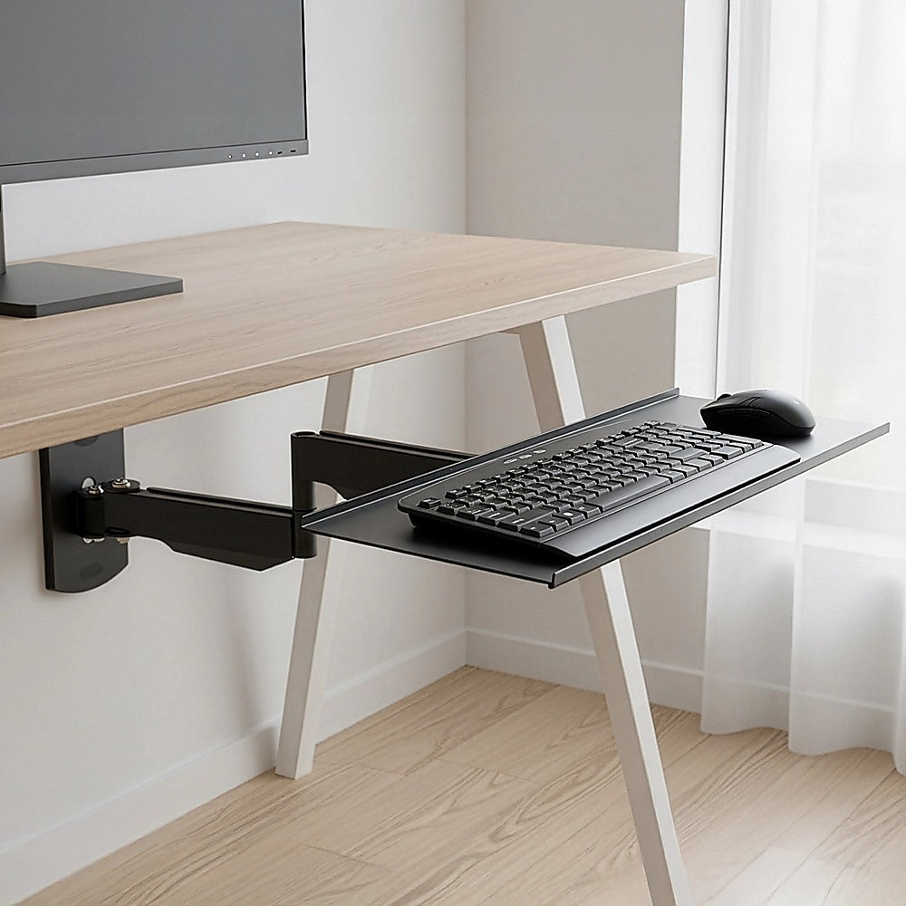 Wall Mount Keyboard Tray – Adjustable Folding Arm Workstation