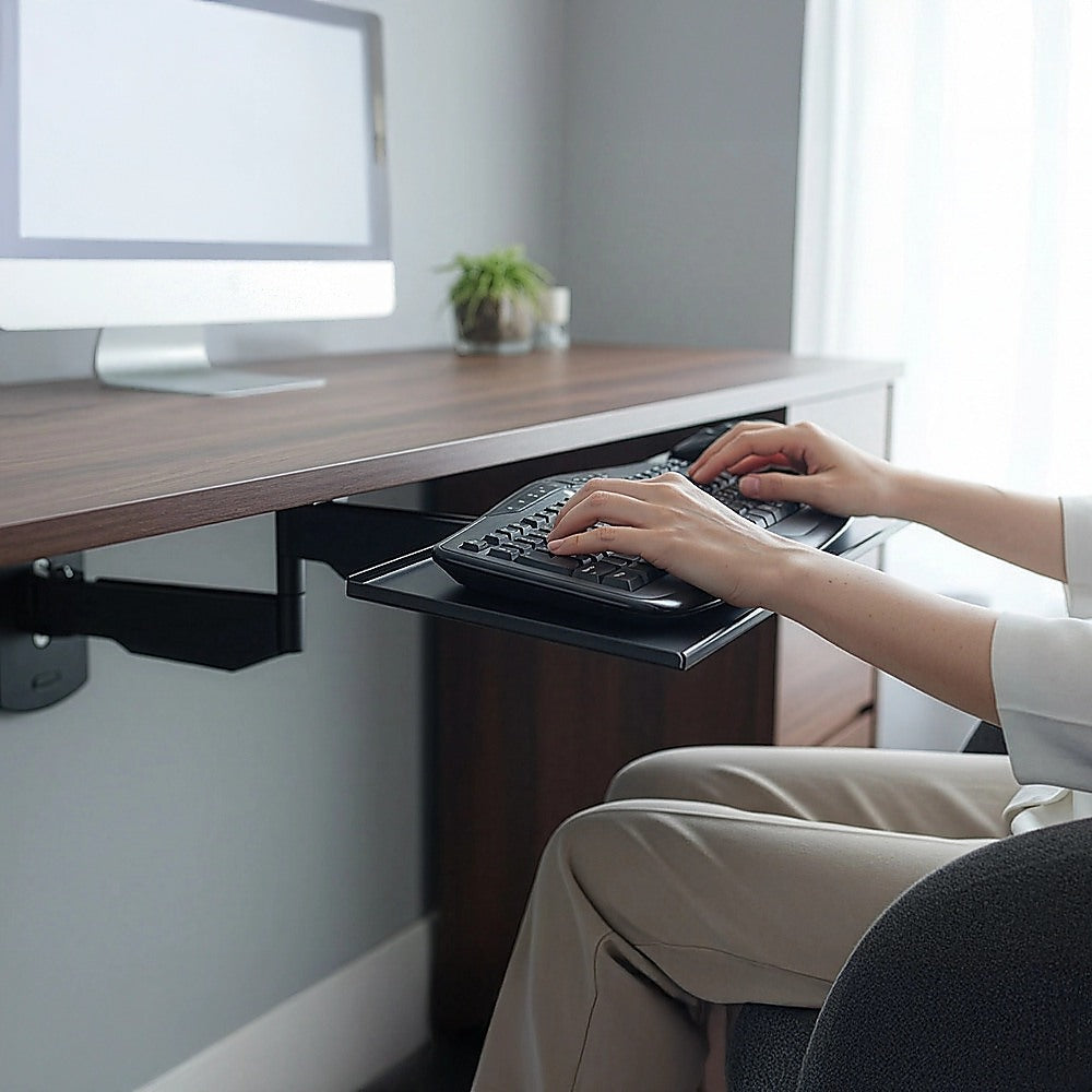 Wall Mount Keyboard Tray – Adjustable Folding Arm Workstation
