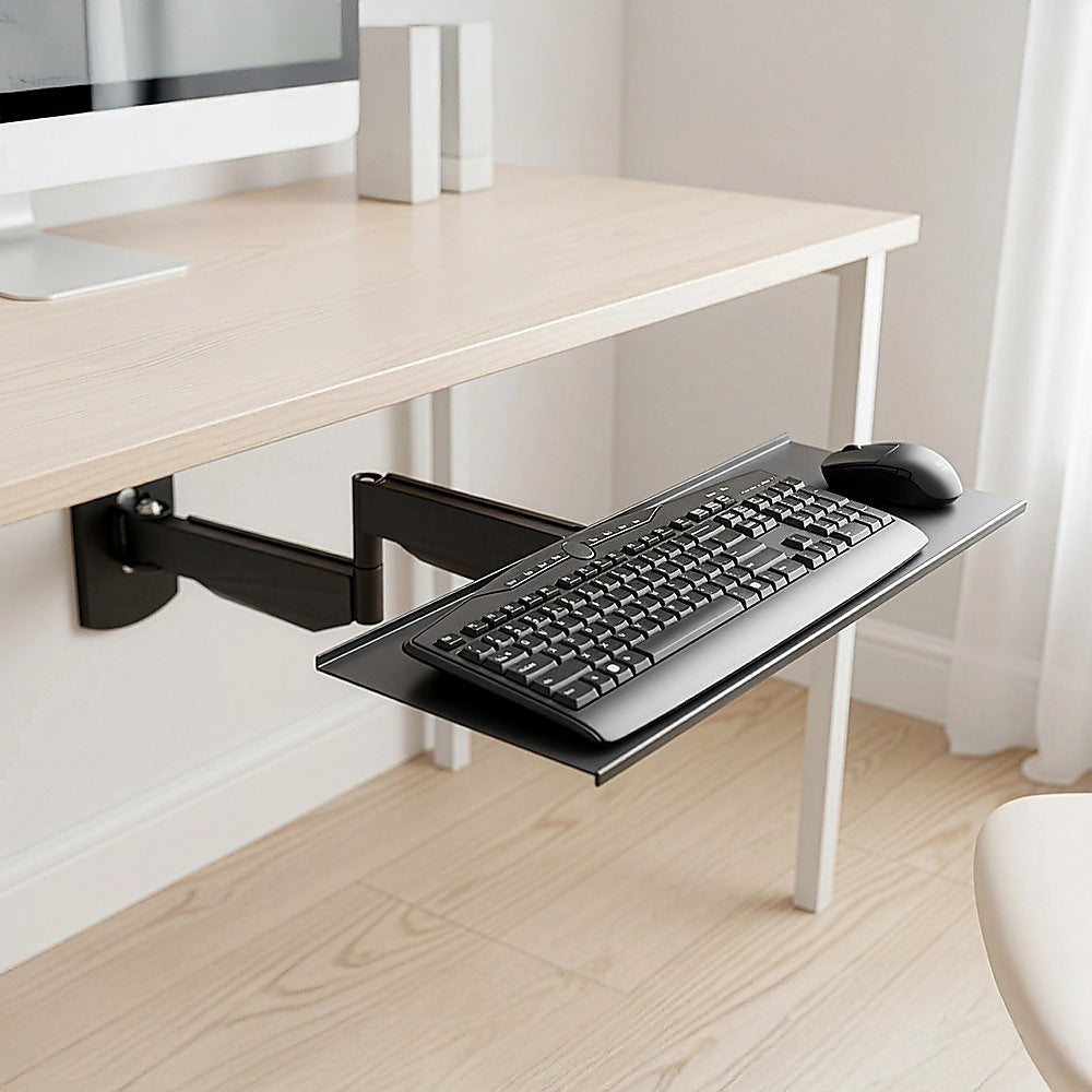 Wall Mount Keyboard Tray – Adjustable Folding Arm Workstation