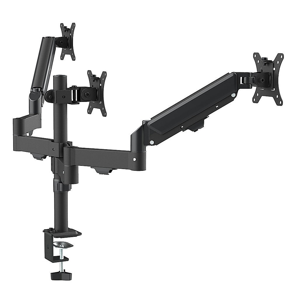 Triple Monitor Mount Stand – Desk Clamp with 3 Adjustable Arms for Multi-Screen Setup