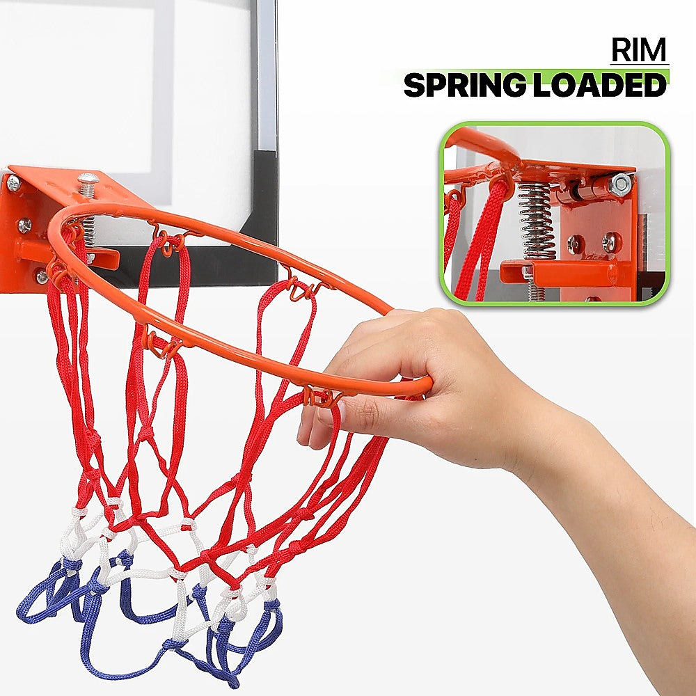 Indoor Mini Basketball Hoop Set – Door Mounted Backboard Kit with Ring & Ball