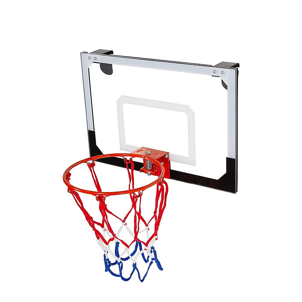 Indoor Mini Basketball Hoop Set – Door Mounted Backboard Kit with Ring & Ball