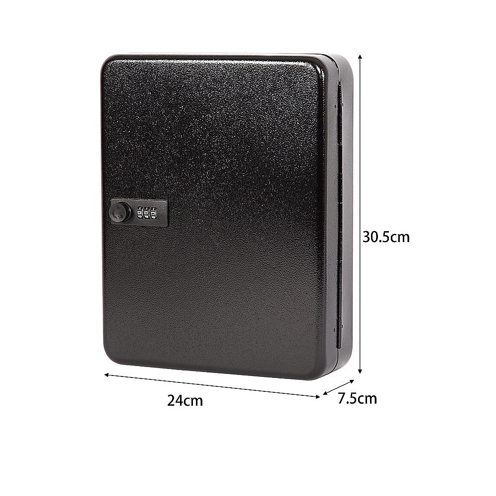 Key Cabinet Lock Box – 72 Key Capacity Wall Mount Secure Storage Organizer