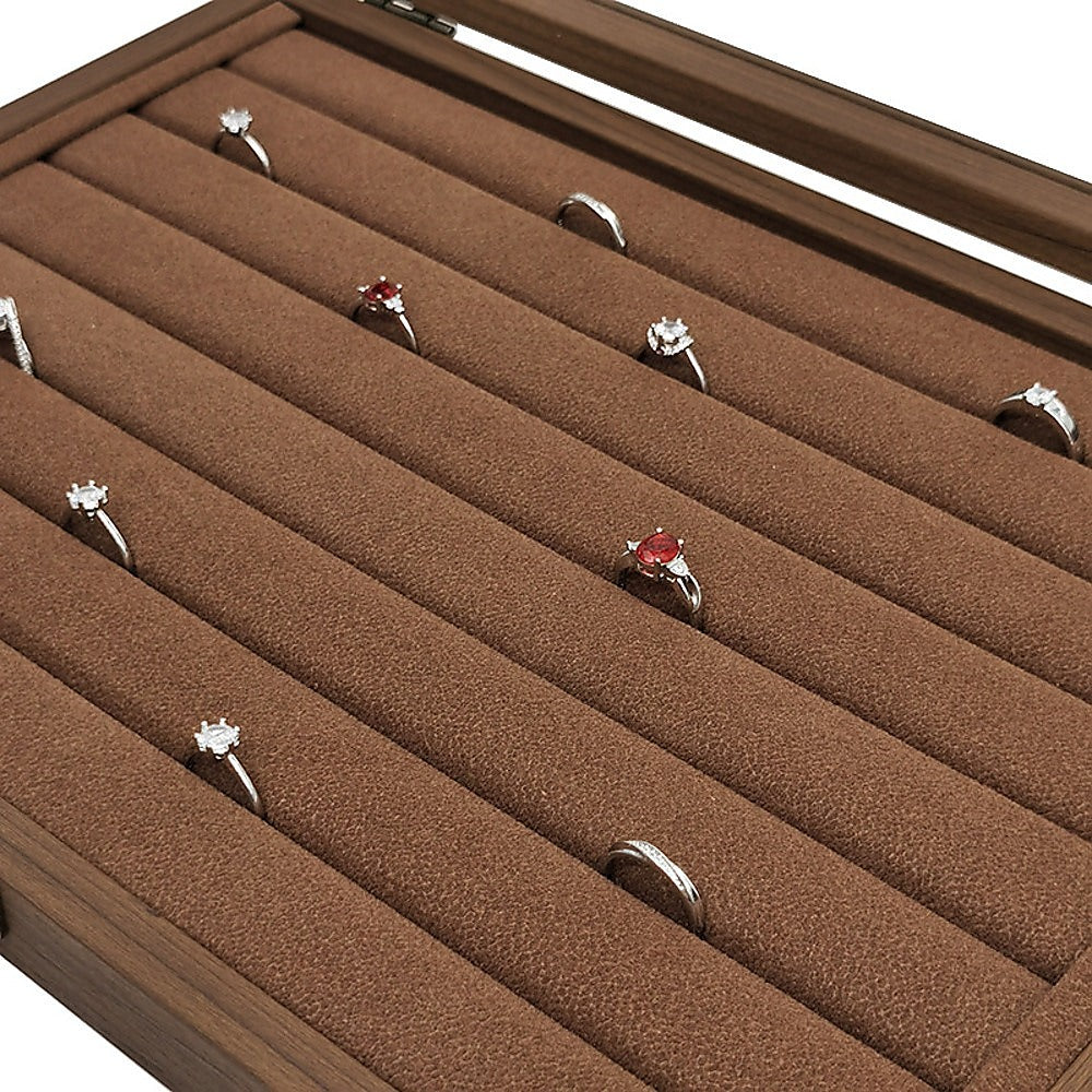 Wooden Jewellery Storage Box – Organiser Case for Rings, Earrings & Accessories