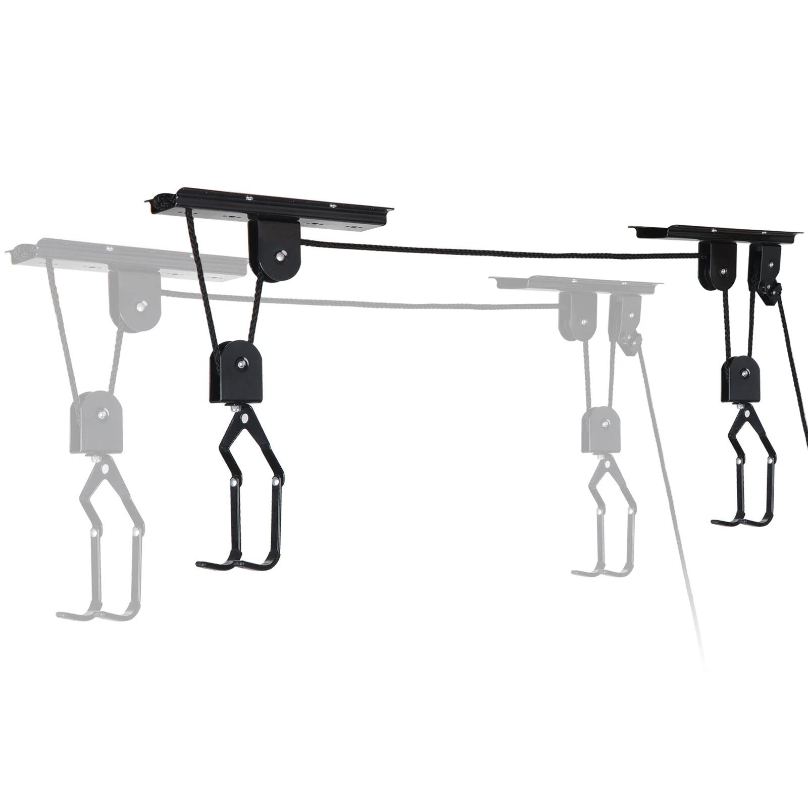 Heavy Duty Bike Hoist Pulley Lift – Garage Ceiling Bicycle Storage Rack w/ Lock