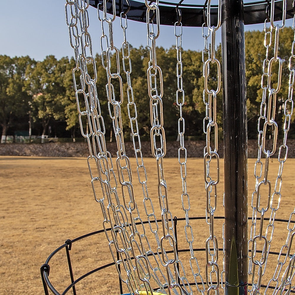 Disc Golf Basket 24 Chain Portable Target with 6 Discs Set