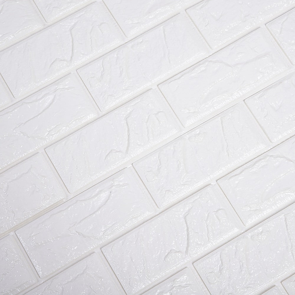 3D Brick Wall Tile Stickers 60x30cm – 50 Pack Peel & Stick Wallpaper