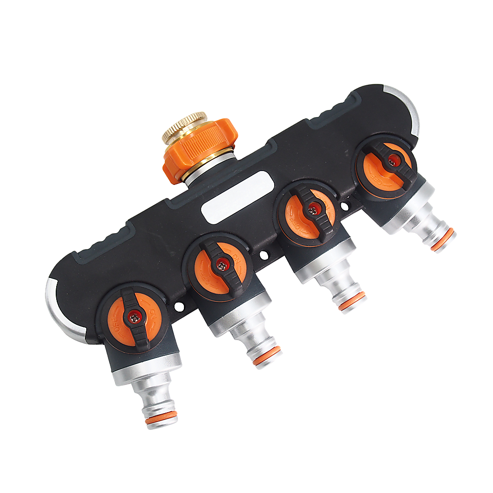 4 Way Hose Splitter Tap Garden Water Irrigation Distributor Valve
