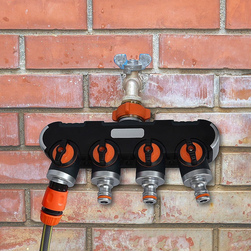 4 Way Hose Splitter Tap Garden Water Irrigation Distributor Valve
