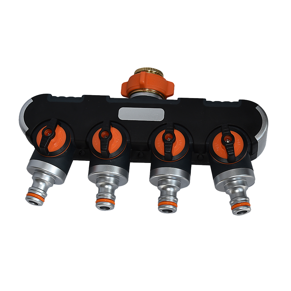 4 Way Hose Splitter Tap Garden Water Irrigation Distributor Valve