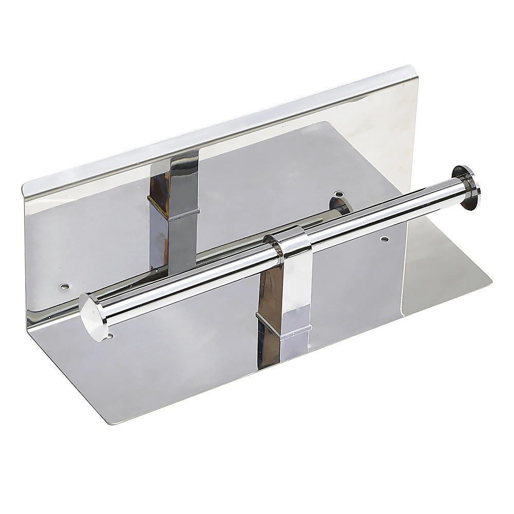 Double Toilet Paper Holder with Shelf Wall Mounted Bathroom Storage