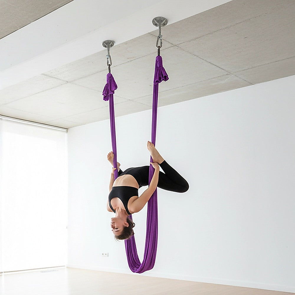 Pair of Grey Wall Anchor Mounts for Battle Ropes and Suspension