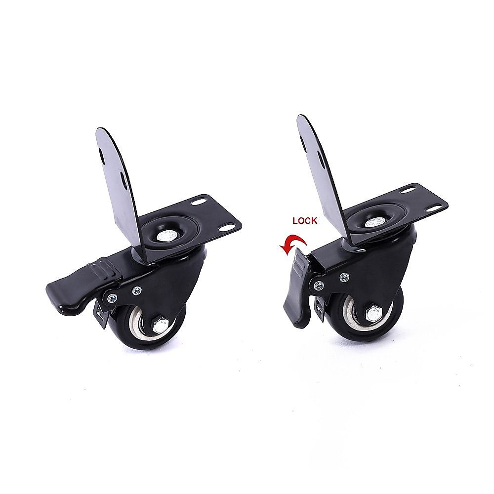 Side Mount Caster Wheels L-Shaped Heavy Duty Set of 4 PVC
