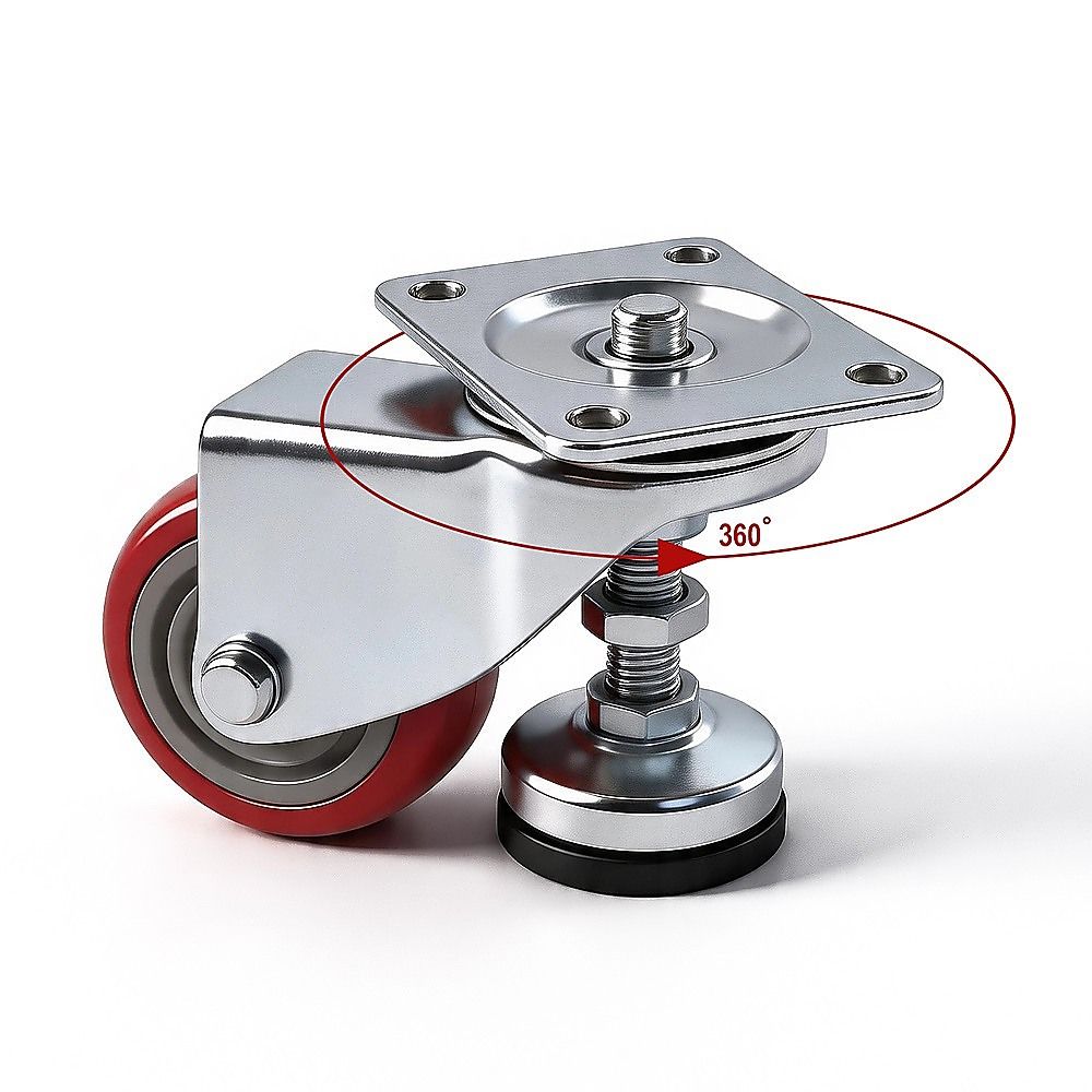 7.6cm Heavy Duty Caster Wheels With M12 Screw Feet 360kg Set Of 4