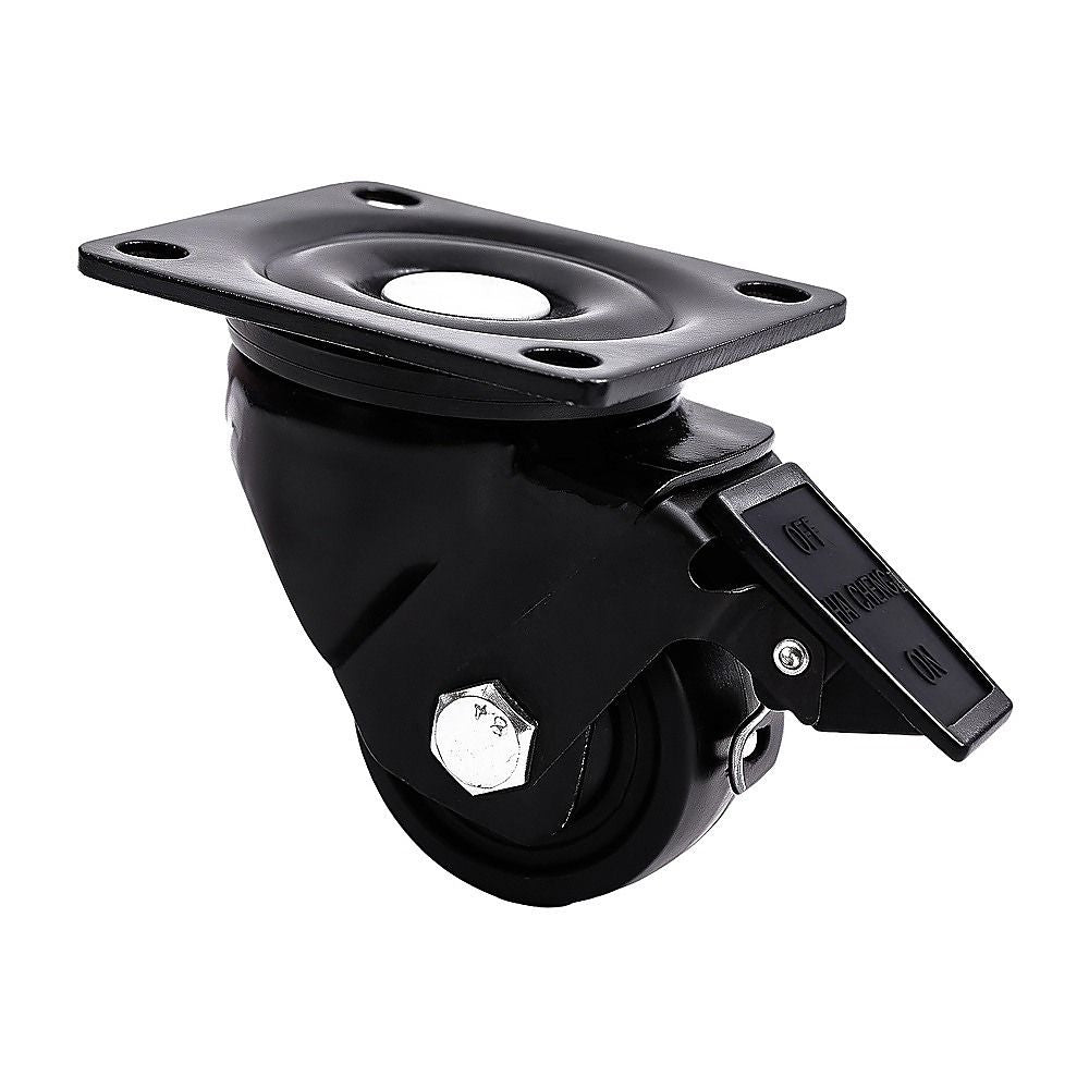 2.5 Inch Heavy Duty Nylon Castor Wheels Set 4 with Brake