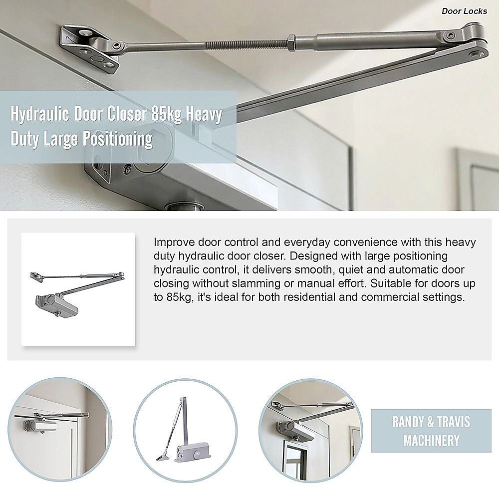 Hydraulic Door Closer 85kg Heavy Duty Large Positioning