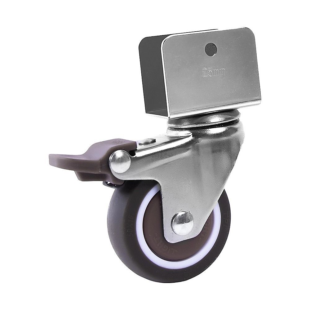 2 Inch U-Shaped TPE Swivel Castor Wheels Set 4 Brake