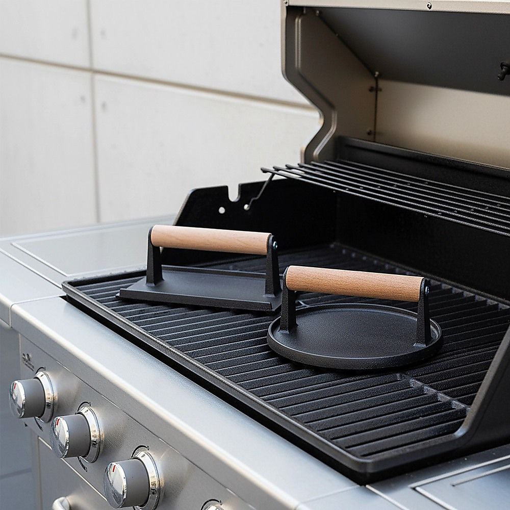 BBQ Steak Press with Handle Heavy Duty Grill Tool