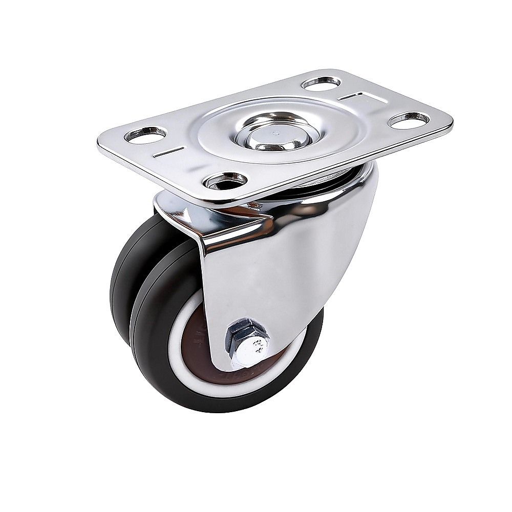 50mm Swivel Caster Wheels Set 4 with Brakes Twin