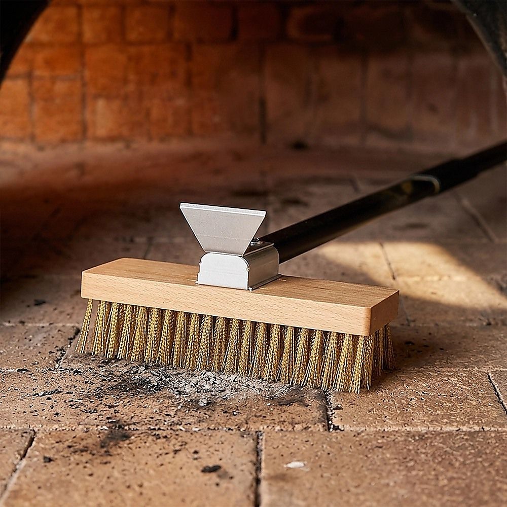 80cm Heavy Duty Pizza Oven Brush with Steel Scraper