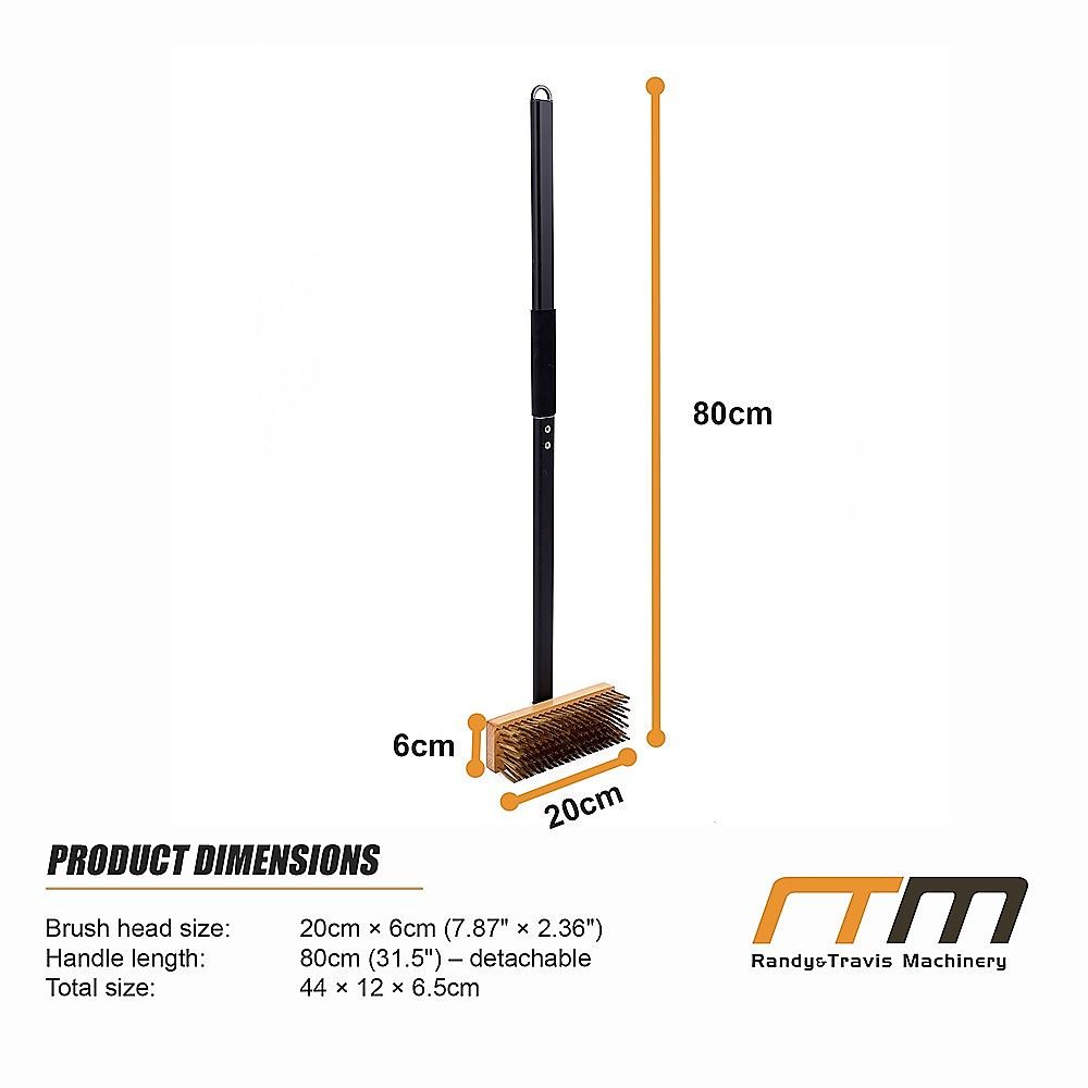 80cm Heavy Duty Pizza Oven Brush with Steel Scraper