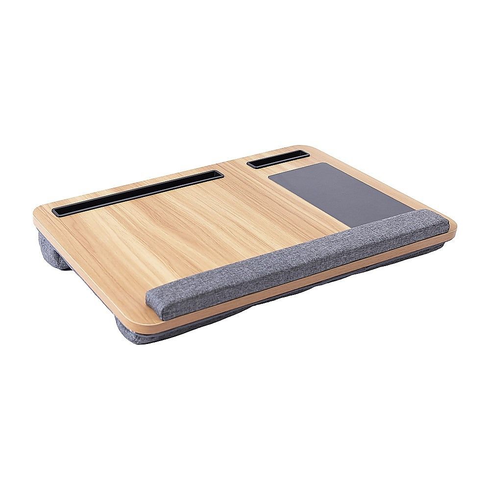 Portable Lap Desk with Mouse Pad Cushion Oak