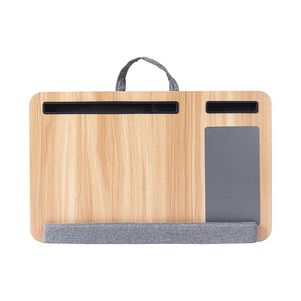 Portable Lap Desk with Mouse Pad Cushion Oak