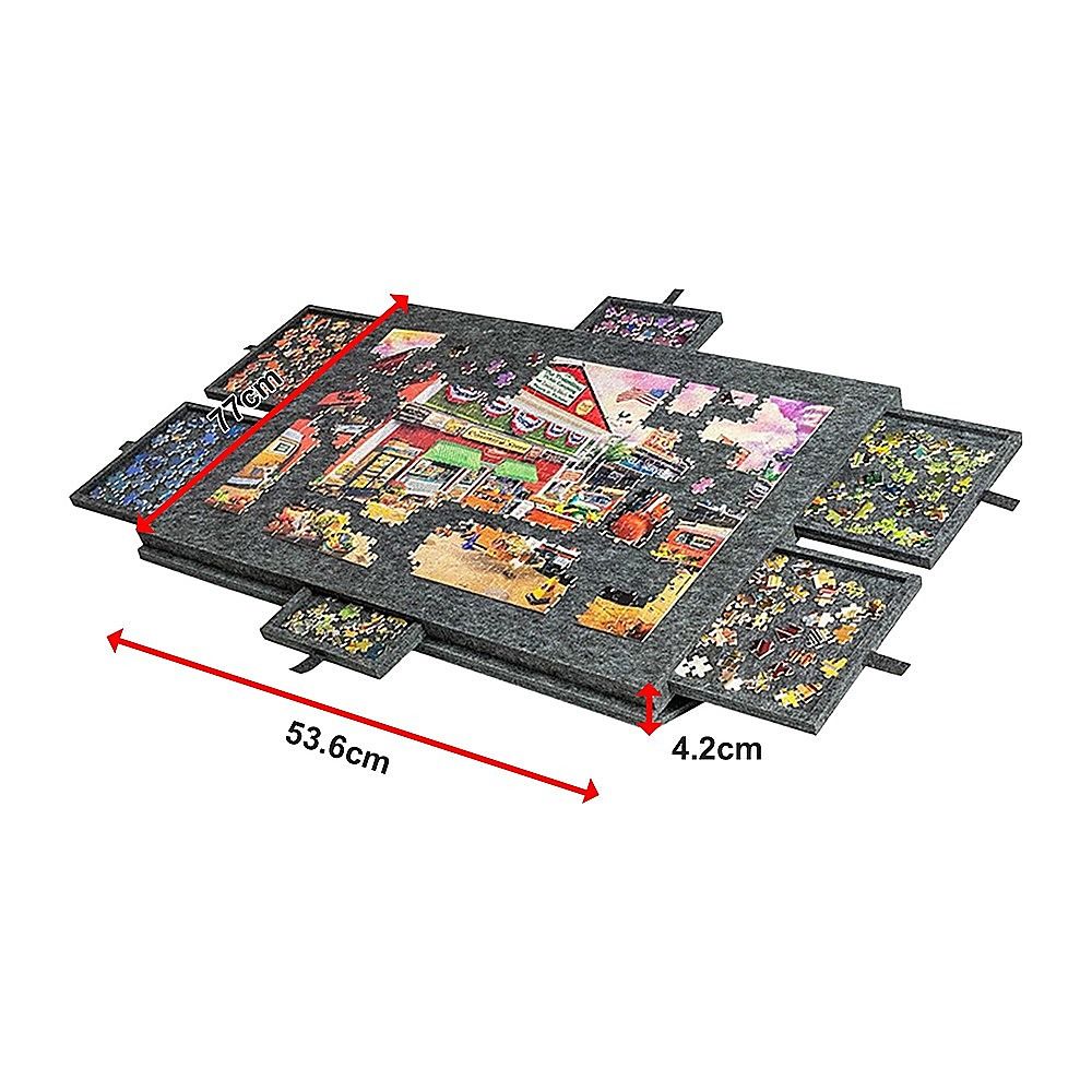 1000 Piece Felt Jigsaw Puzzle Board with 6 Drawers Portable Table