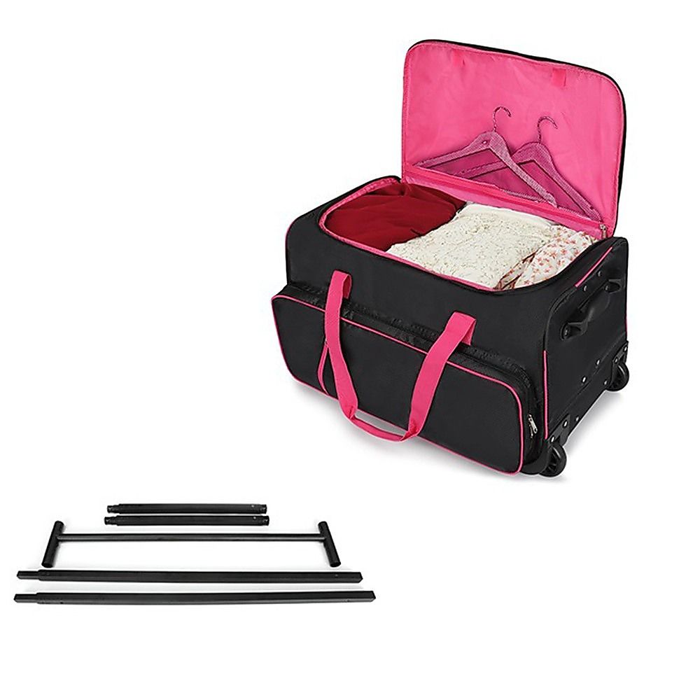 736.6 mm Heavy Duty Rolling Dance Bag with Garment Rack for Travel