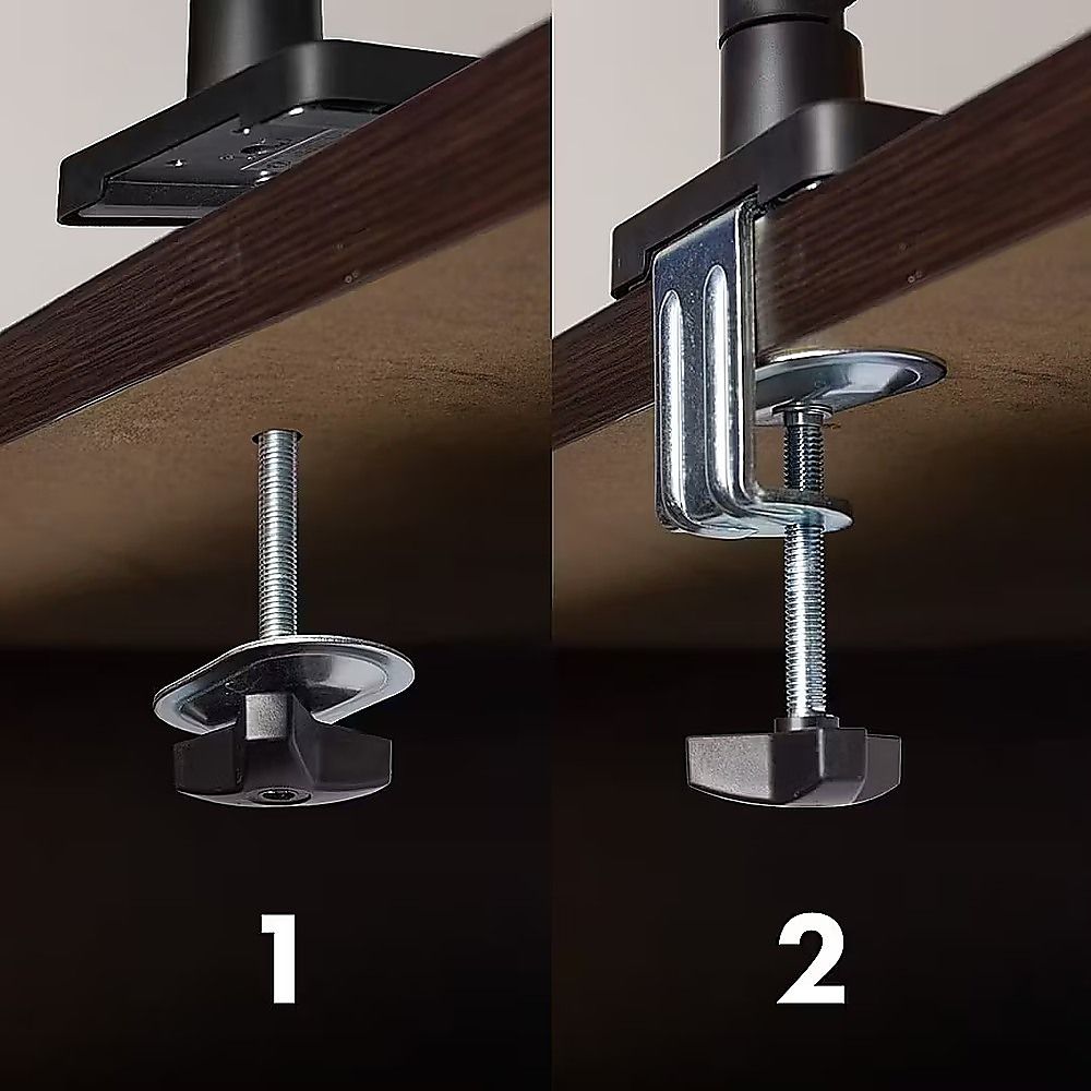 Dual Arm Monitor Desk Mount Bracket Spring Assisted 17–32 Inch Full Motion