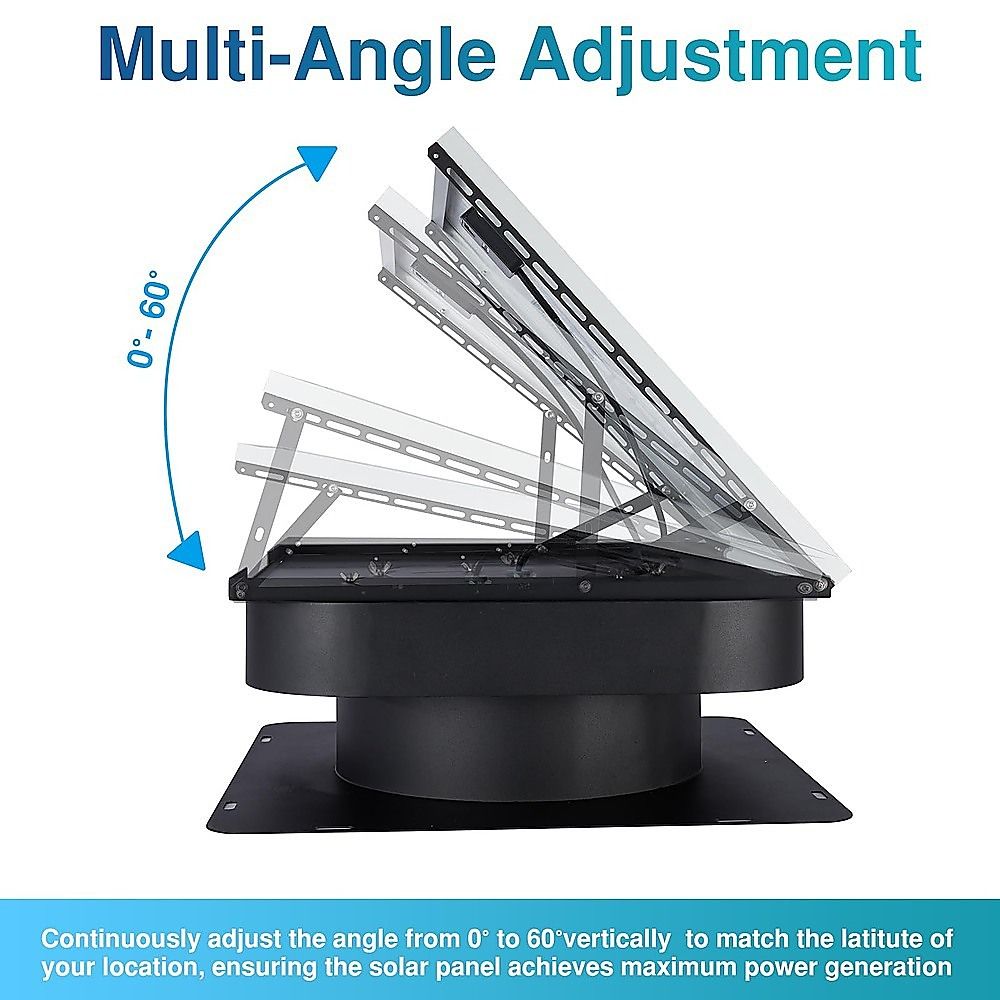 30W Solar Roof Vent Fan Exhaust Attic Ventilation for Home Garage Van