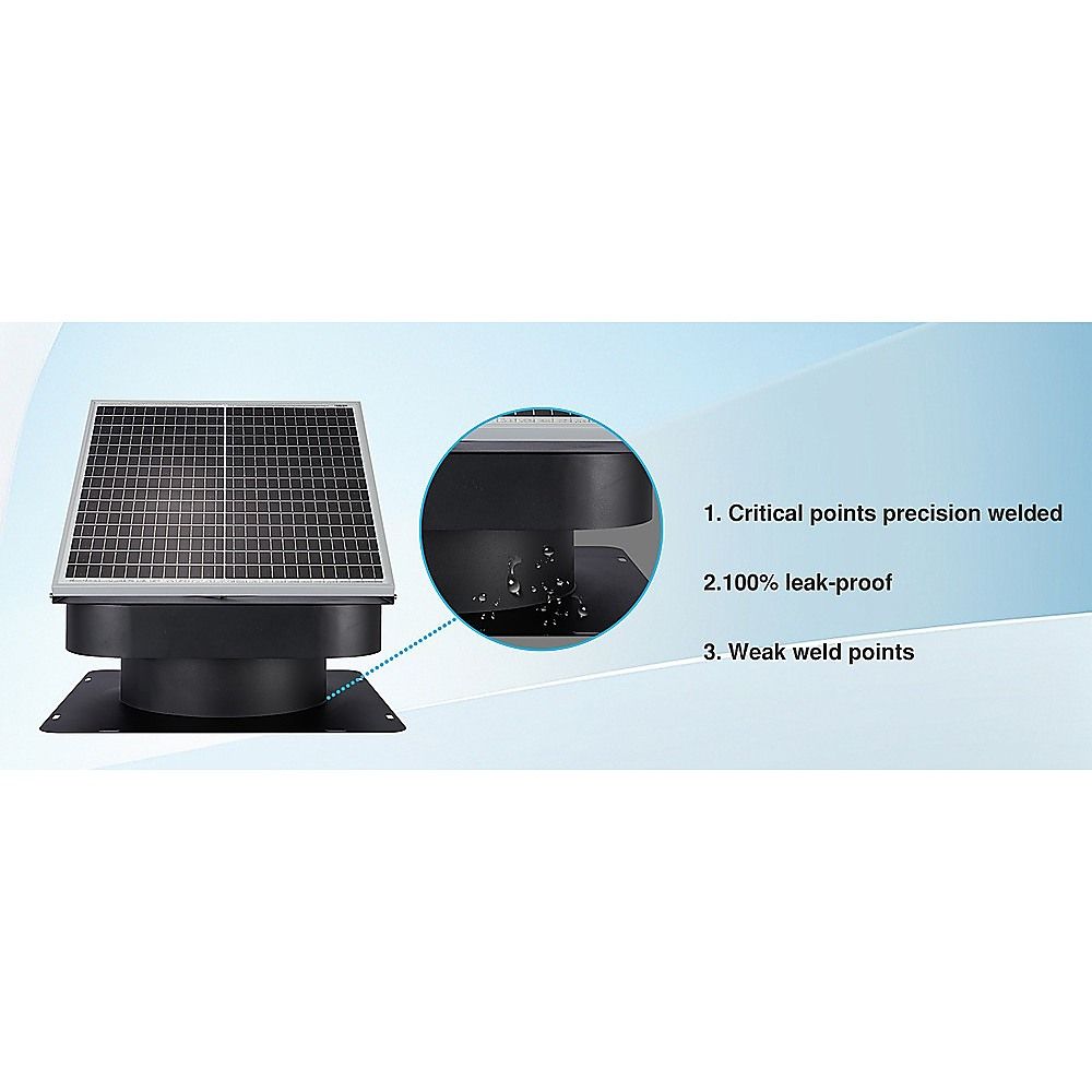 30W Solar Roof Vent Fan Exhaust Attic Ventilation for Home Garage Van