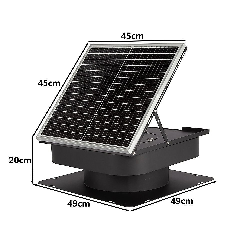 30W Solar Roof Vent Fan Exhaust Attic Ventilation for Home Garage Van