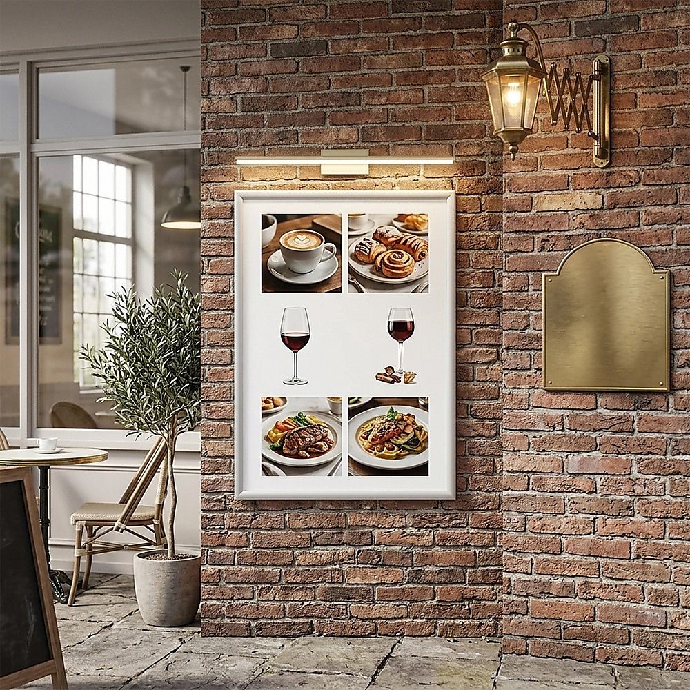 A1 2pc Aluminium Snap Poster Frame Wall Mount Sign Holder Silver