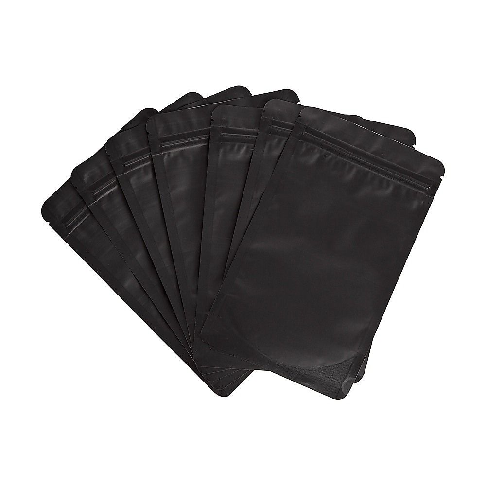 Black Aluminium Mylar Foil Stand Up Pouch 100pcs