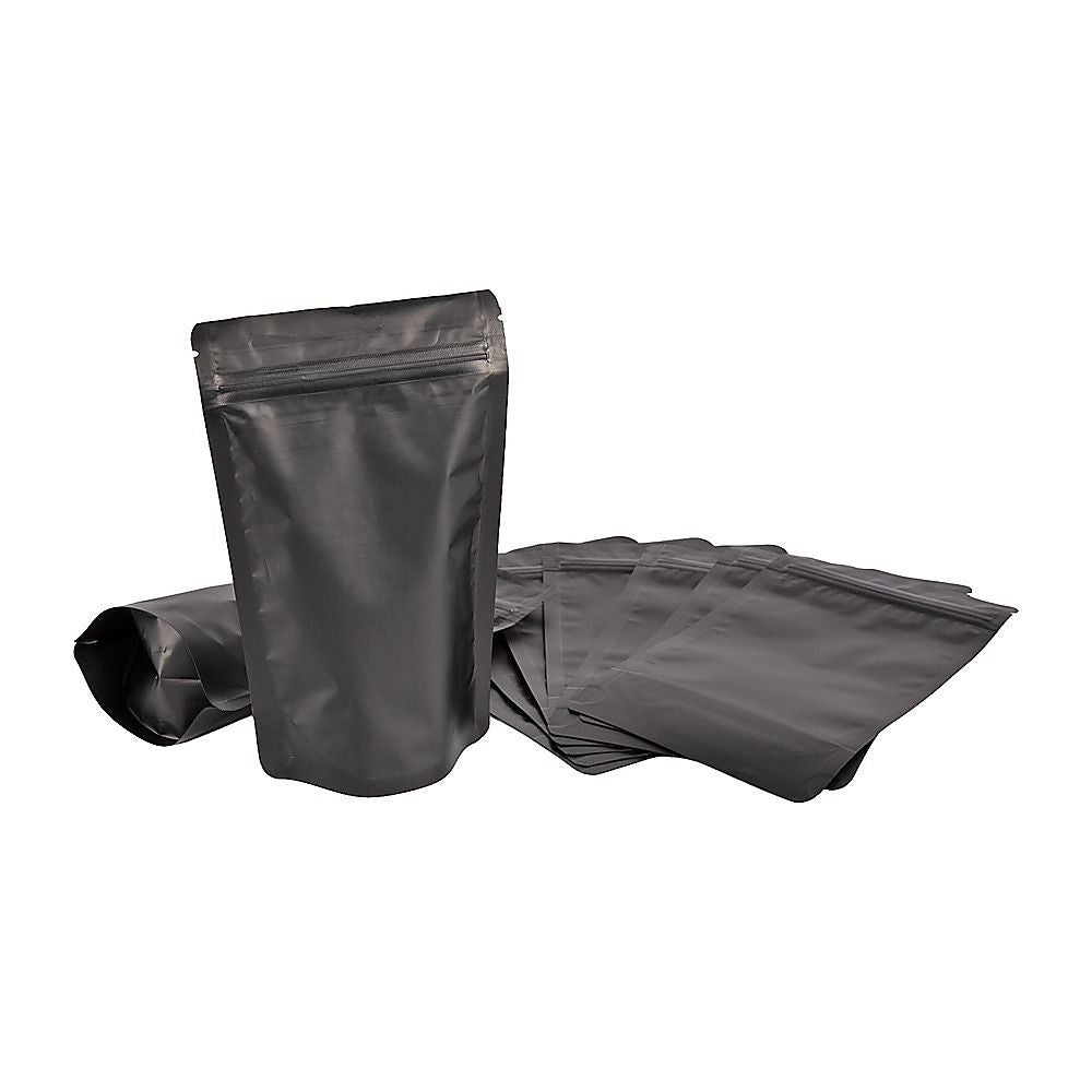 Black Aluminium Mylar Foil Stand Up Pouch 100pcs