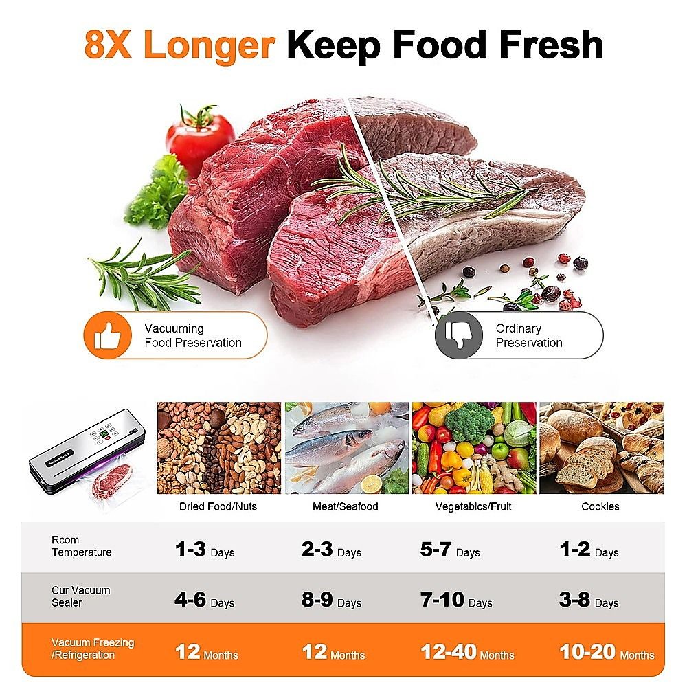 Cordless Food Vacuum Sealer Machine Dry Wet 30 Bags
