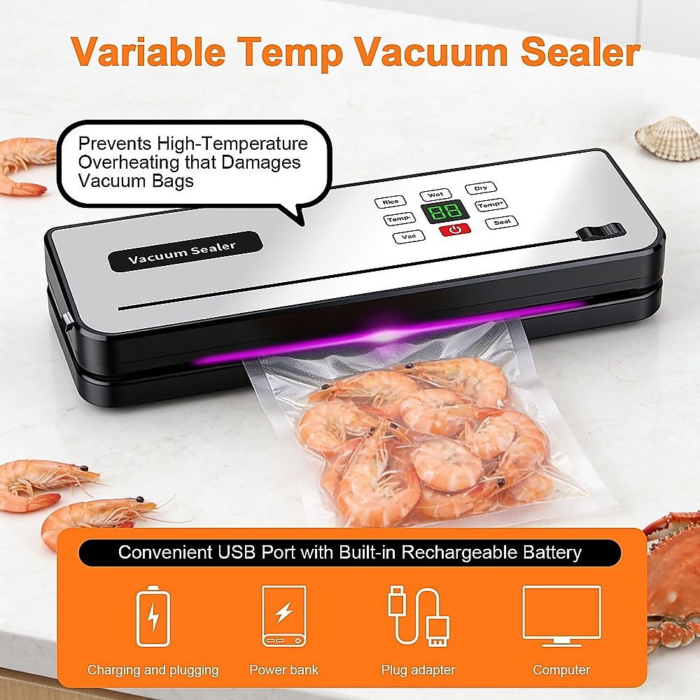 Cordless Food Vacuum Sealer Machine Dry Wet 30 Bags