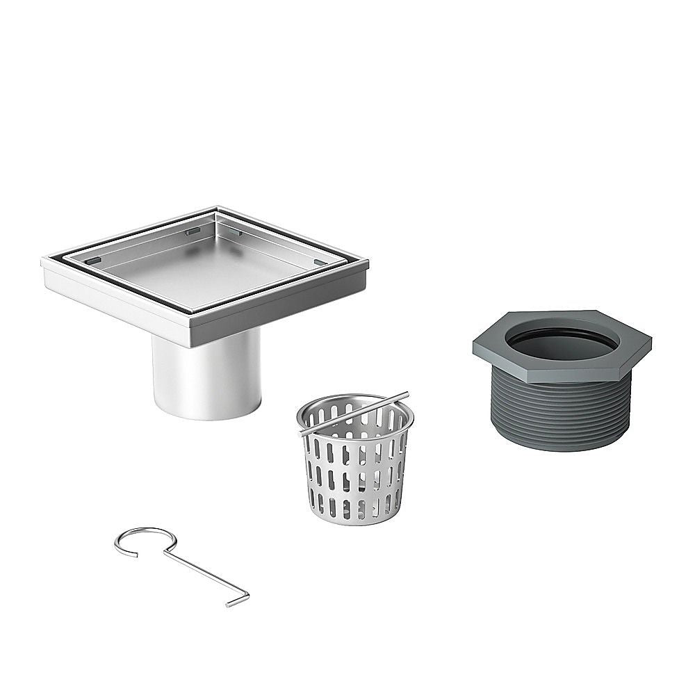 15x15cm Square Shower Drain with Removable Tile Insert Grate – Stainless steel 304SS, CUPC Certified for Modern Bathrooms