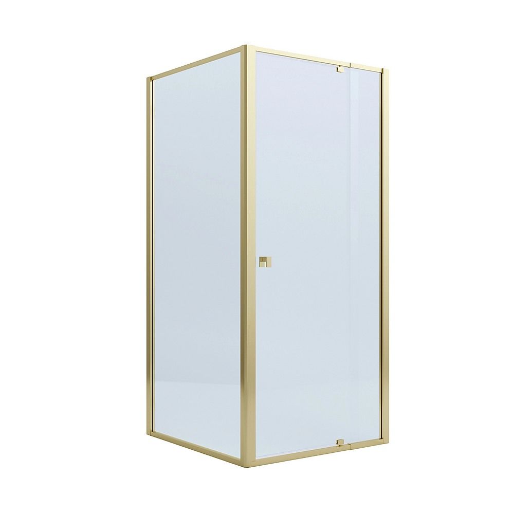 Semi-Frameless Shower Screen – Gold, Front: 114 122 x195cm, Side: 89 92 x195cm