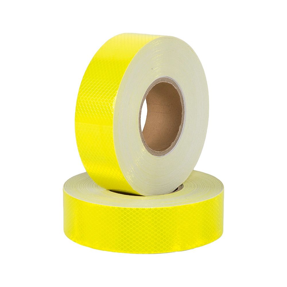 Reflective Tape Hi Vis Fluorescent Yellow 5cm x 50m Adhesive Safety 2 Pack
