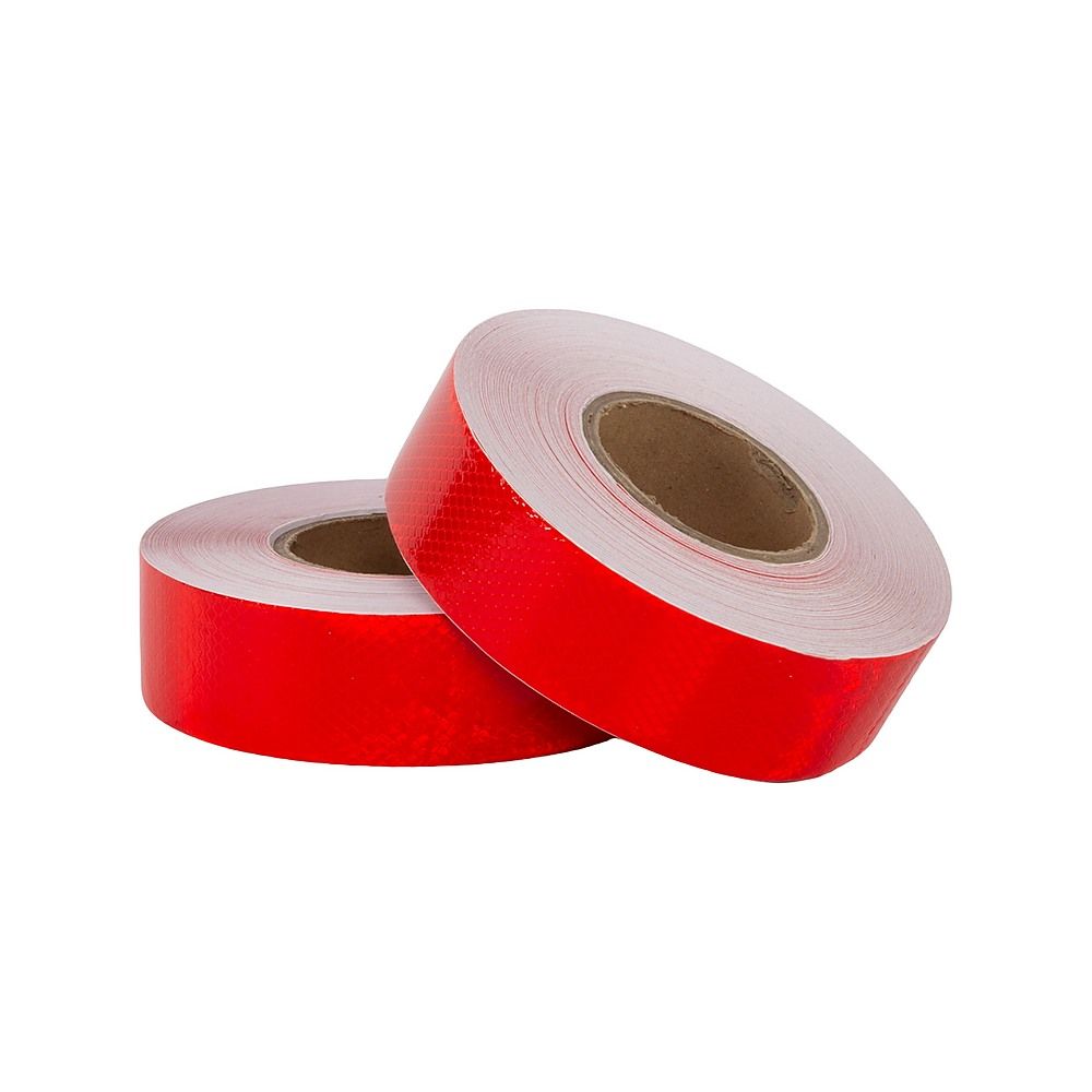 Reflective Tape Hi Vis Fluorescent Red 5cm x 50m Adhesive Safety 2 Pack