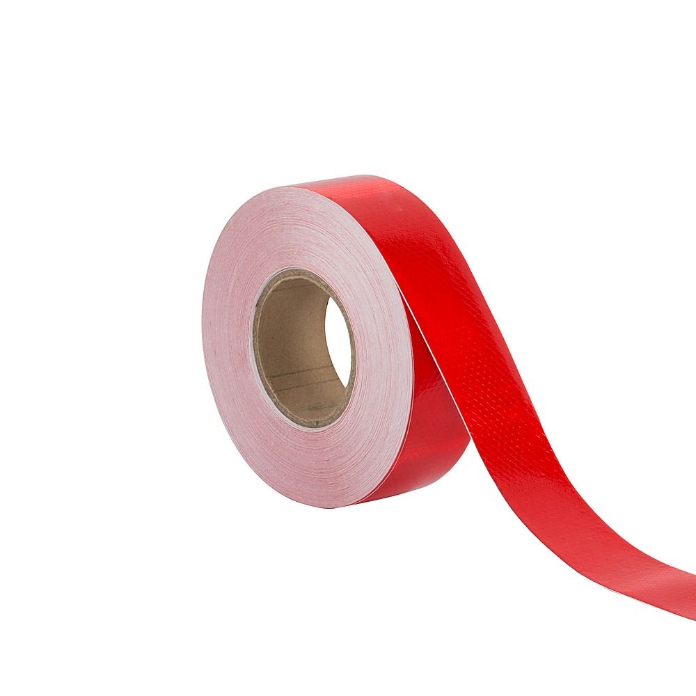 Reflective Tape Hi Vis Fluorescent Red 5cm x 50m Adhesive Safety 2 Pack