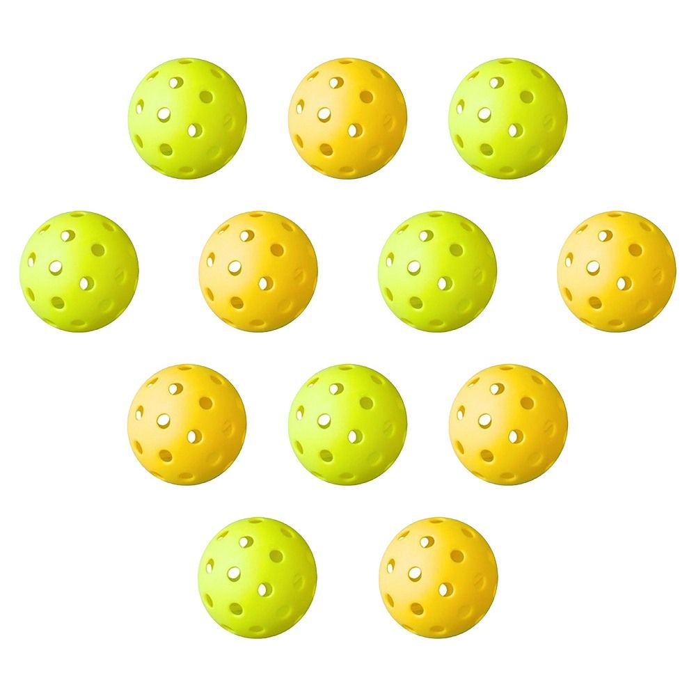 12PCS Outdoor Pickleballs Set 40 Hole Pickle Balls for Court & Backyard Play
