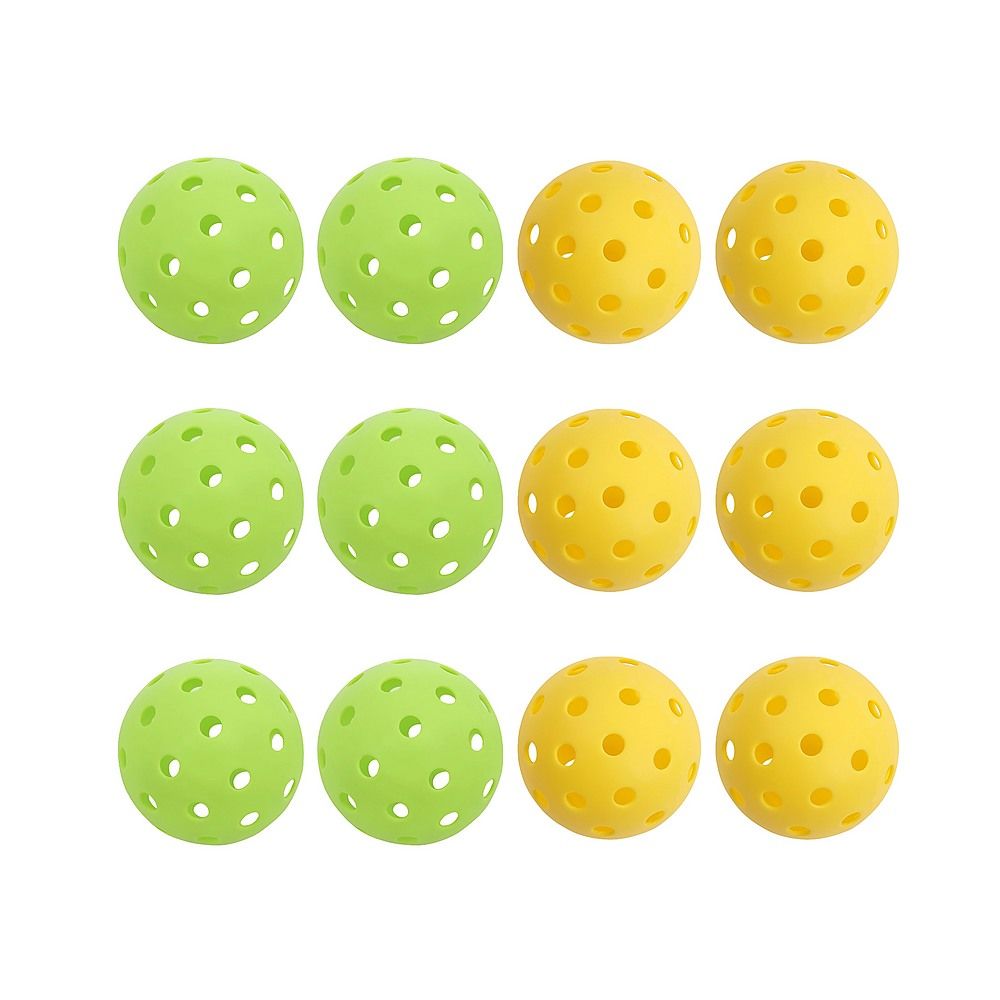 12PCS Outdoor Pickleballs Set 40 Hole Pickle Balls for Court & Backyard Play