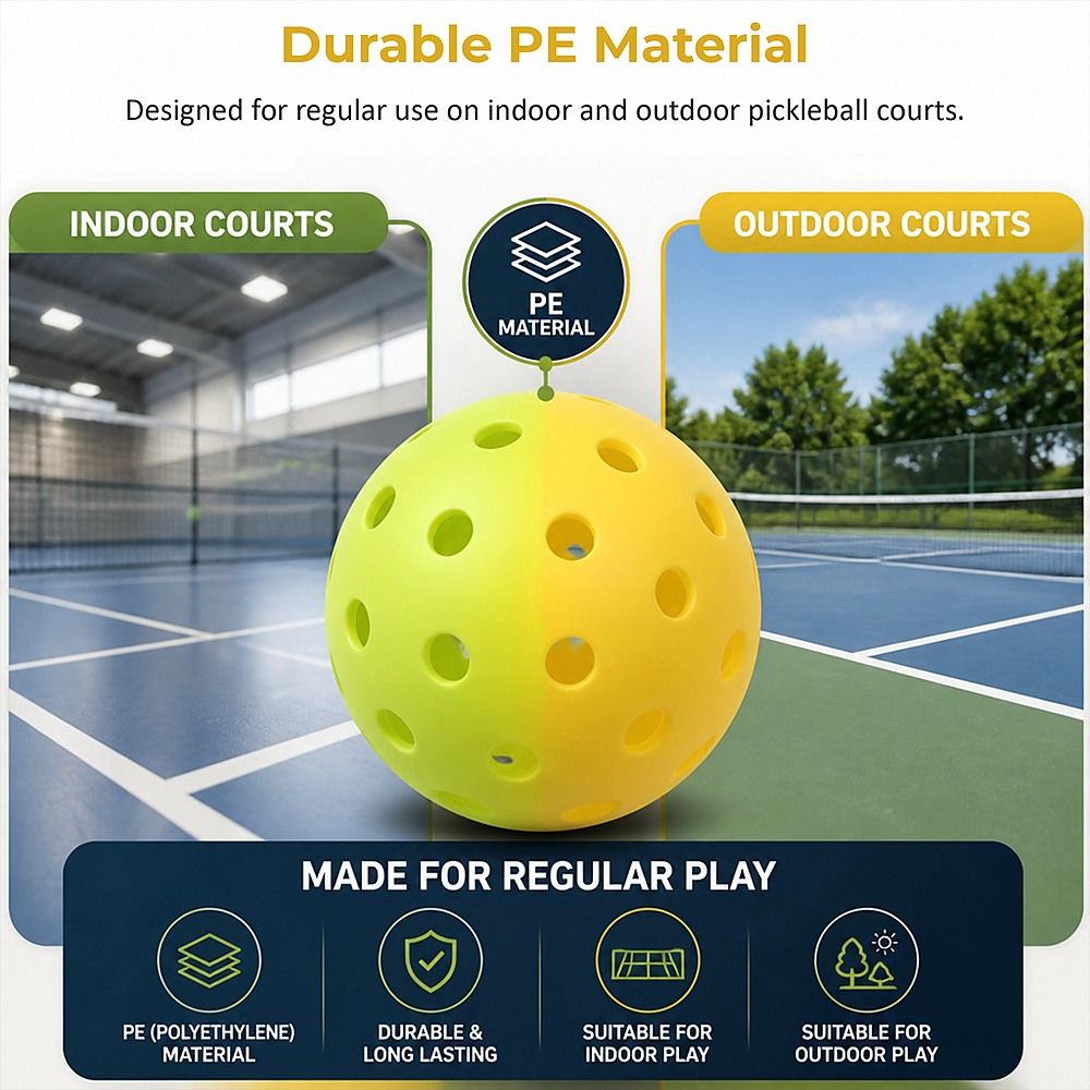 12PCS Outdoor Pickleballs Set 40 Hole Pickle Balls for Court & Backyard Play
