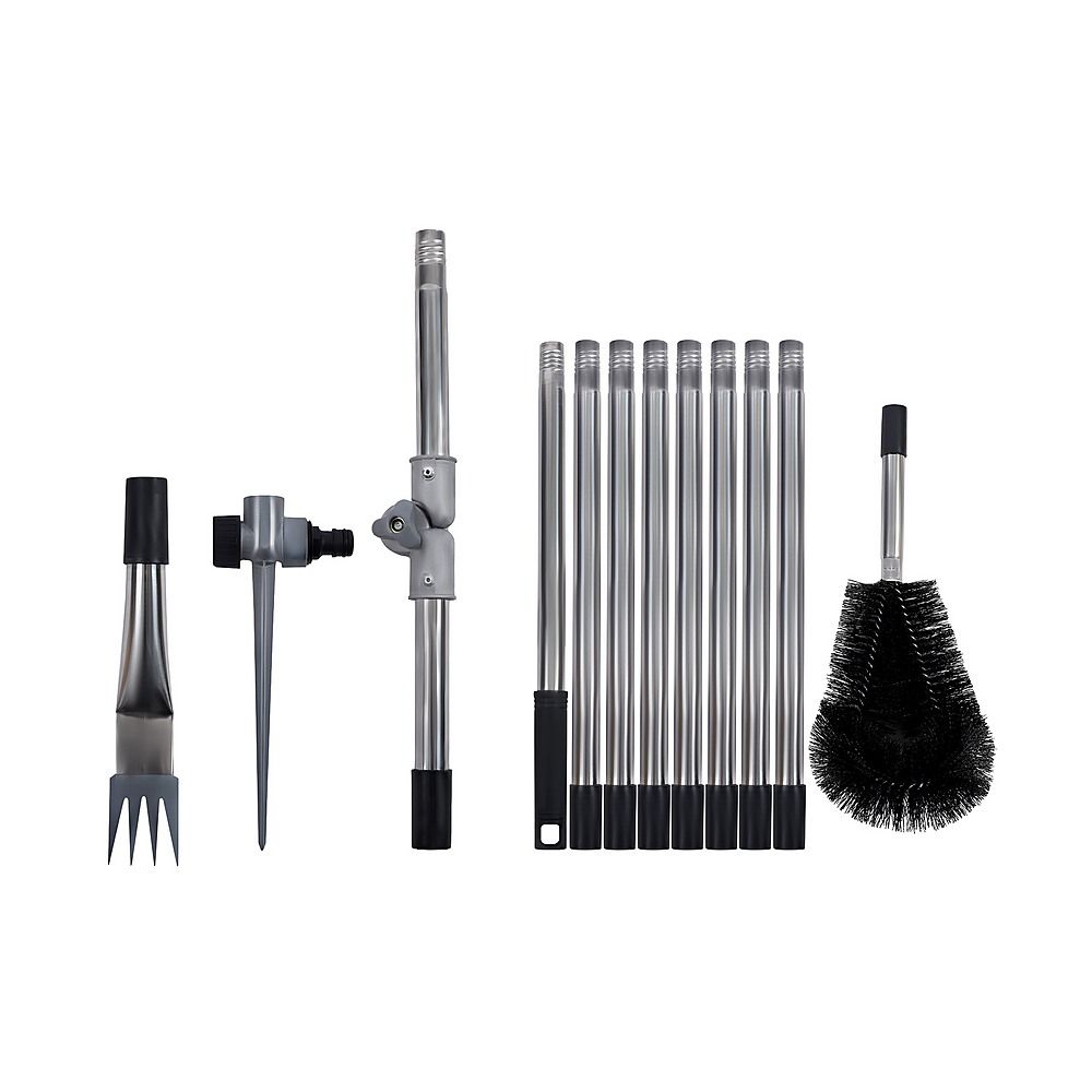 4M Telescopic Gutter Cleaning Tool Kit with Adjustable Pole, Gutter Brush & Gutter Rake